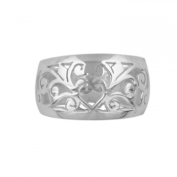 Pure silver jaali cut finger ring
